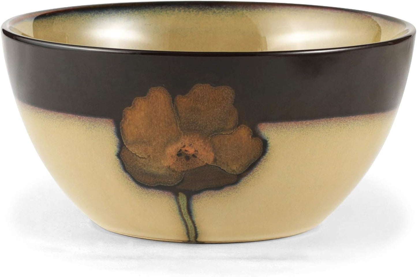 Pfaltzgraff Painted Poppies 16-Piece Dinnerware Set, Service for 4, Colorful Floral Stoneware Plates, Bowls, and Mugs, Microwave and Dishwasher Safe