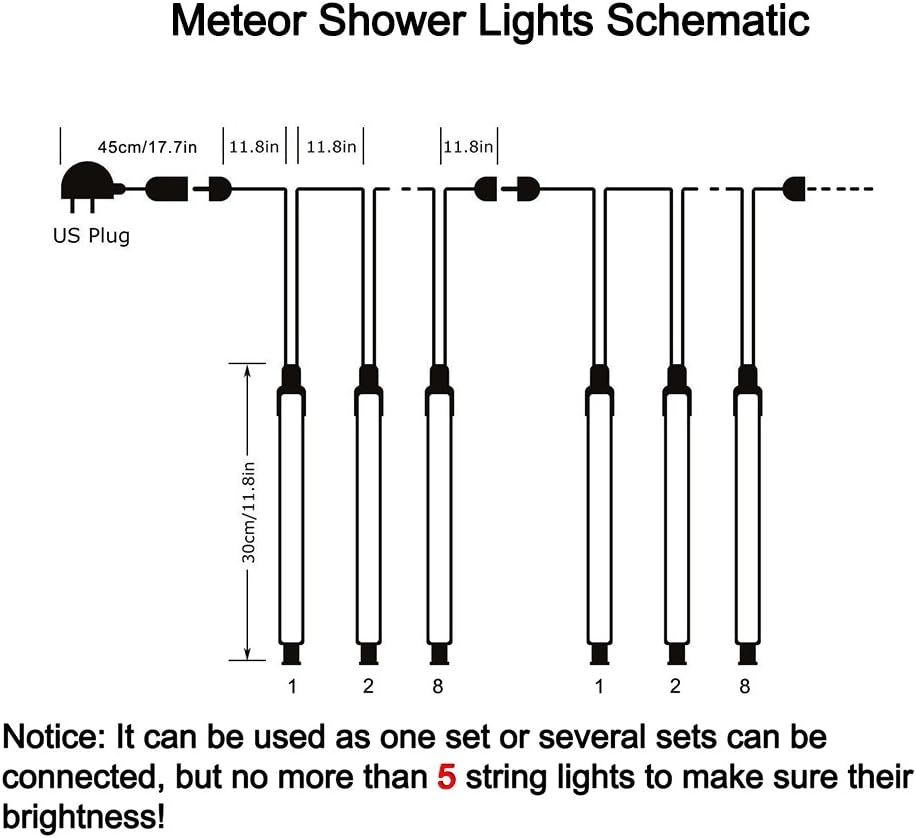 Purple Christmas Lights Outdoor Meteor Shower Lights 8 Tubes 192 LED Falling Rain Dripping Icicle Light for Xmas Christmas Decor Halloween Decorations, Halloween Light Outdoor, UL Plug