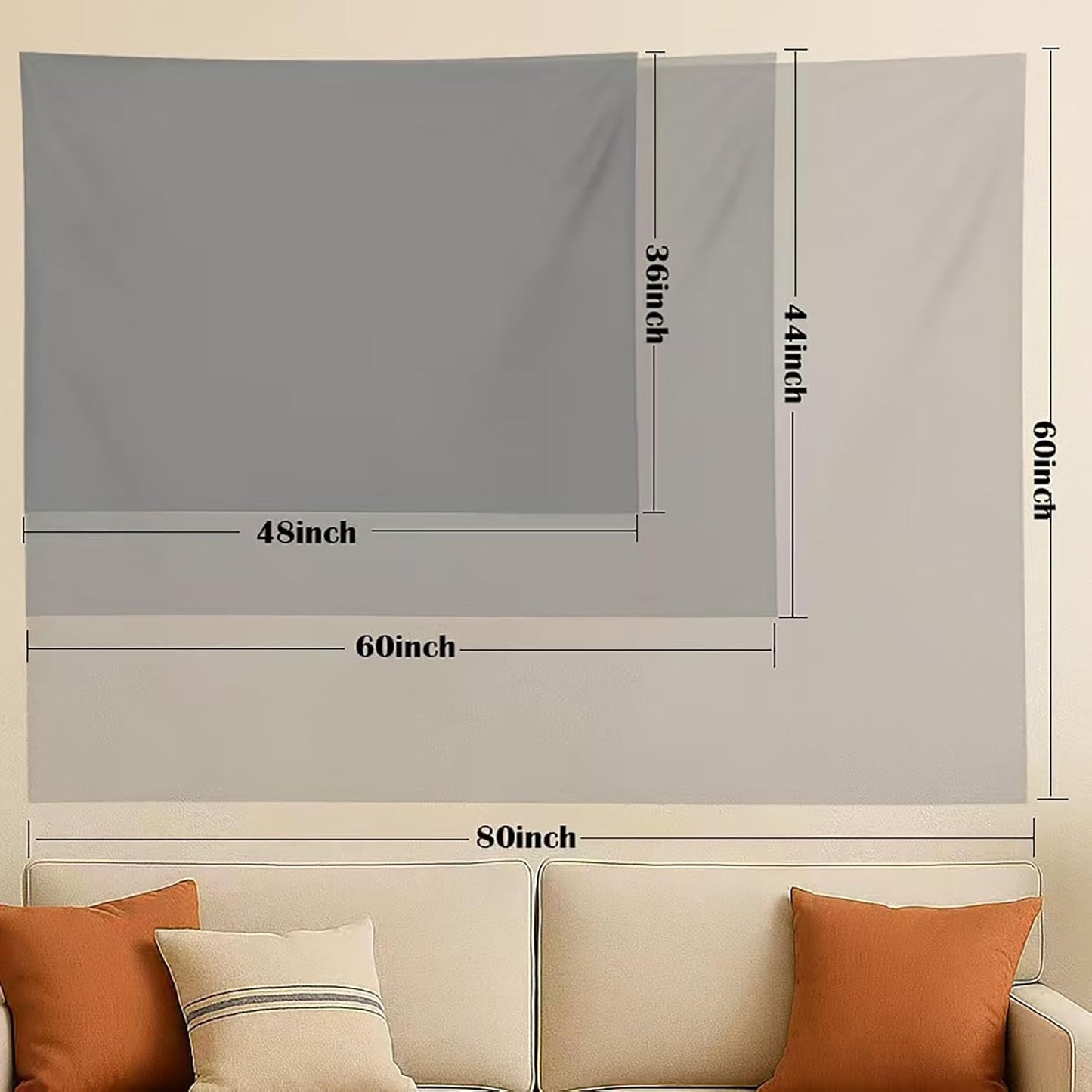 keowhsf Boho Sun Mountain Tapestry Wall Hanging - Retro 70s Vintage Rainbow Sunrise Sunset Design, Abstract Geometric Hippie Art Tapestry for Bedroom, Living Room & Dorm Decor