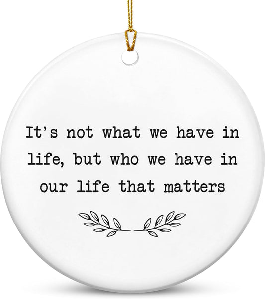 TEEZWONDER Inspirational Gifts for Women Men - Ceramic Christmas Ornaments 2025 for Tree Decorations - Mom Dad Gifts for Sister Brother Grandma Grandpa, Friend Gift Ideas