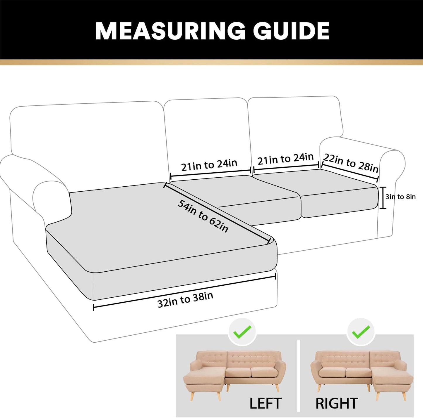 PrinceDeco Sectional Couch Covers 3 Pieces Velvet Sofa Covers L Shape Soft Couch Covers for Sectional Sofa Corner Sofa Cover Couch Cover for Dogs Washable (2 Seater + 1 Chaise,Ivory)