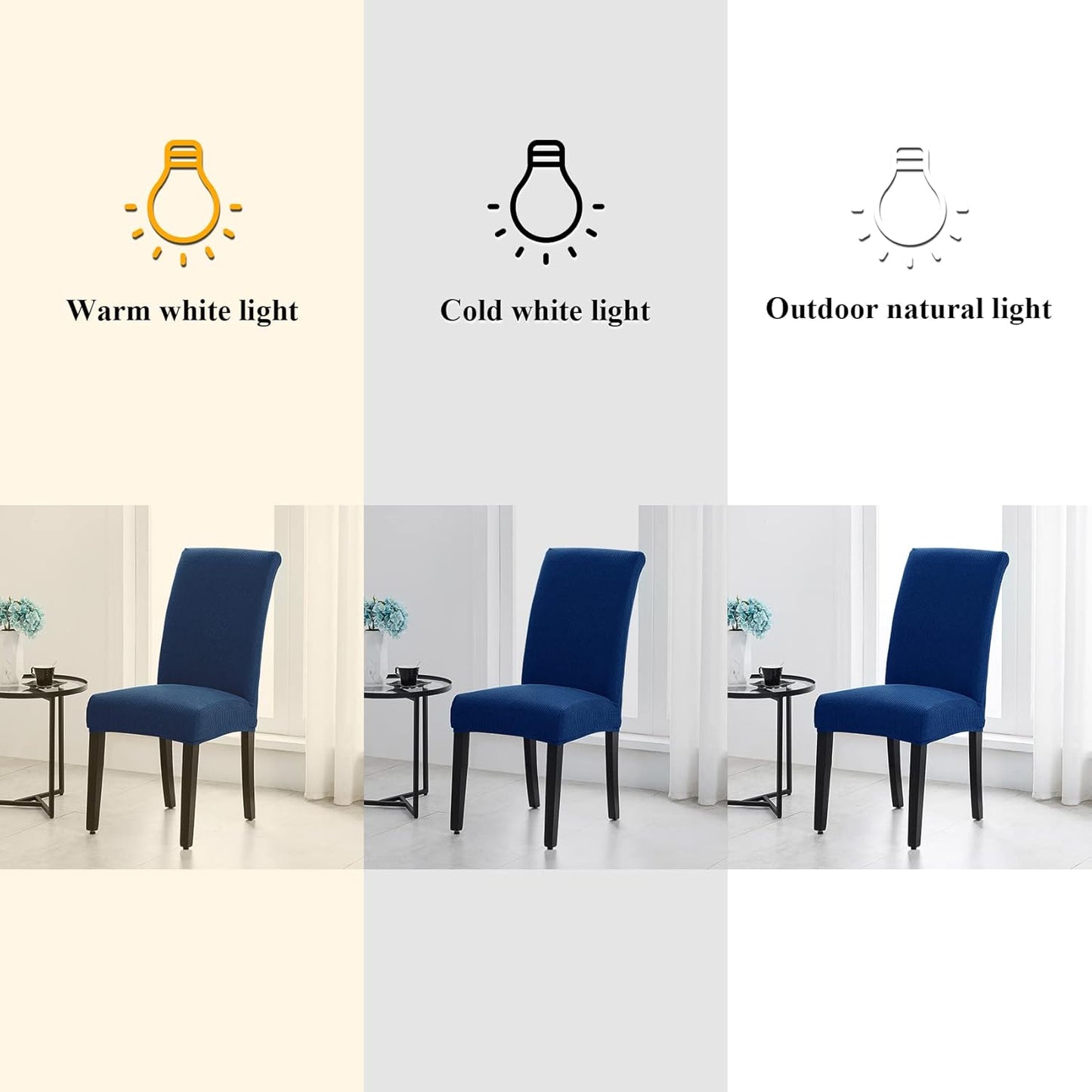 Joccun Chair Covers for Dining Room Set of 2,Dining Chair Slipcovers Stretch Dining Room Chair Covers Seat Protector,Washable Parsons Chair Cover for Home,Banquet(Classic Blue,2 Pack)