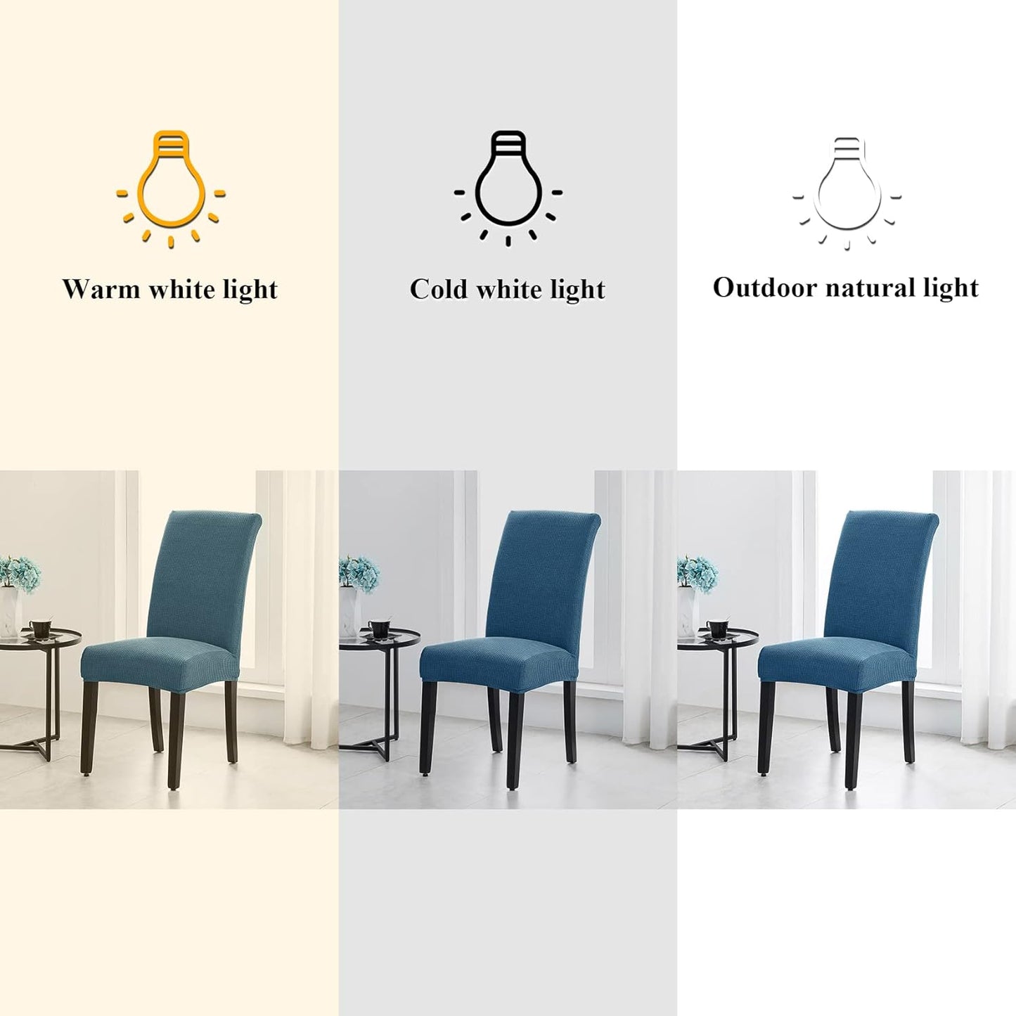 Joccun Chair Covers for Dining Room Set of 2, Chair Slipcovers Stretch Dining Room Chair Covers Seat Protector,Washable Parsons Chair Cover for Home,Hotel,Banquet(Dark Blue,2 Pack)