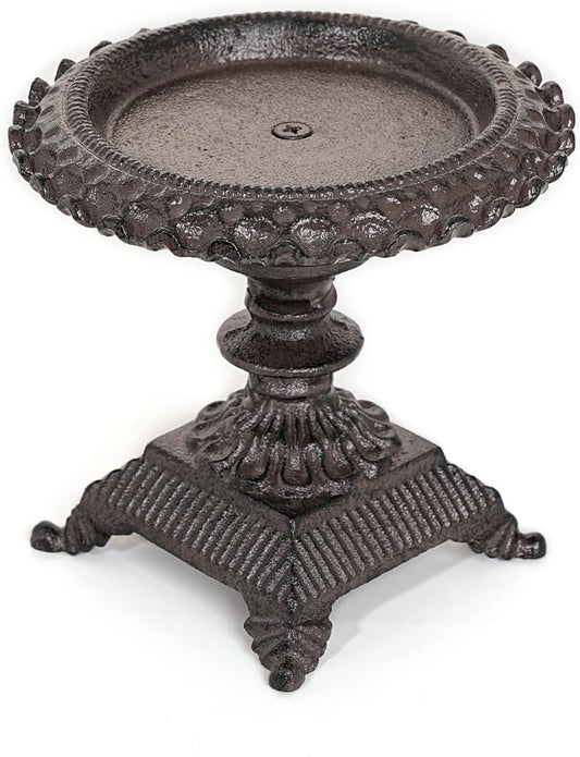 Sungmor Cast Iron Candle Holder - Rustic Style Decorative Pillar Candle Holders, Center Pieces Decoration for Table, Modern Farmhouse French Country Decor, 6.5" Candle Stand Fits Multi-Size Candles