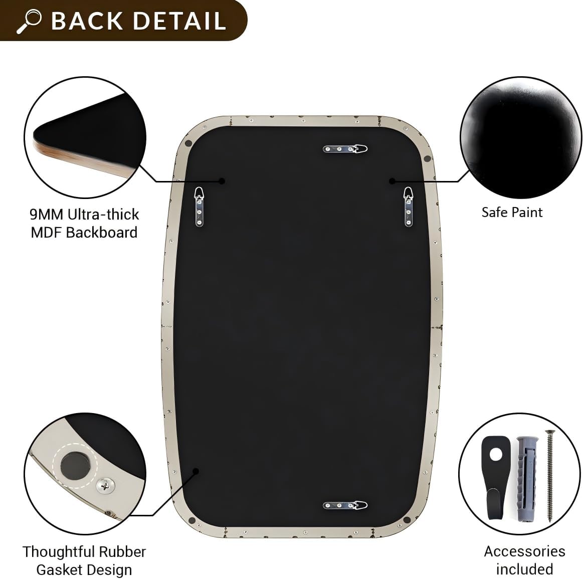 ANDY STAR Oval Mirror for Bathroom, 20x30 Polished Chrome Oblong Bathroom Mirror for Vanity with Stainless Steel Metal Frame, Modern Anti Rust Wall Mounted