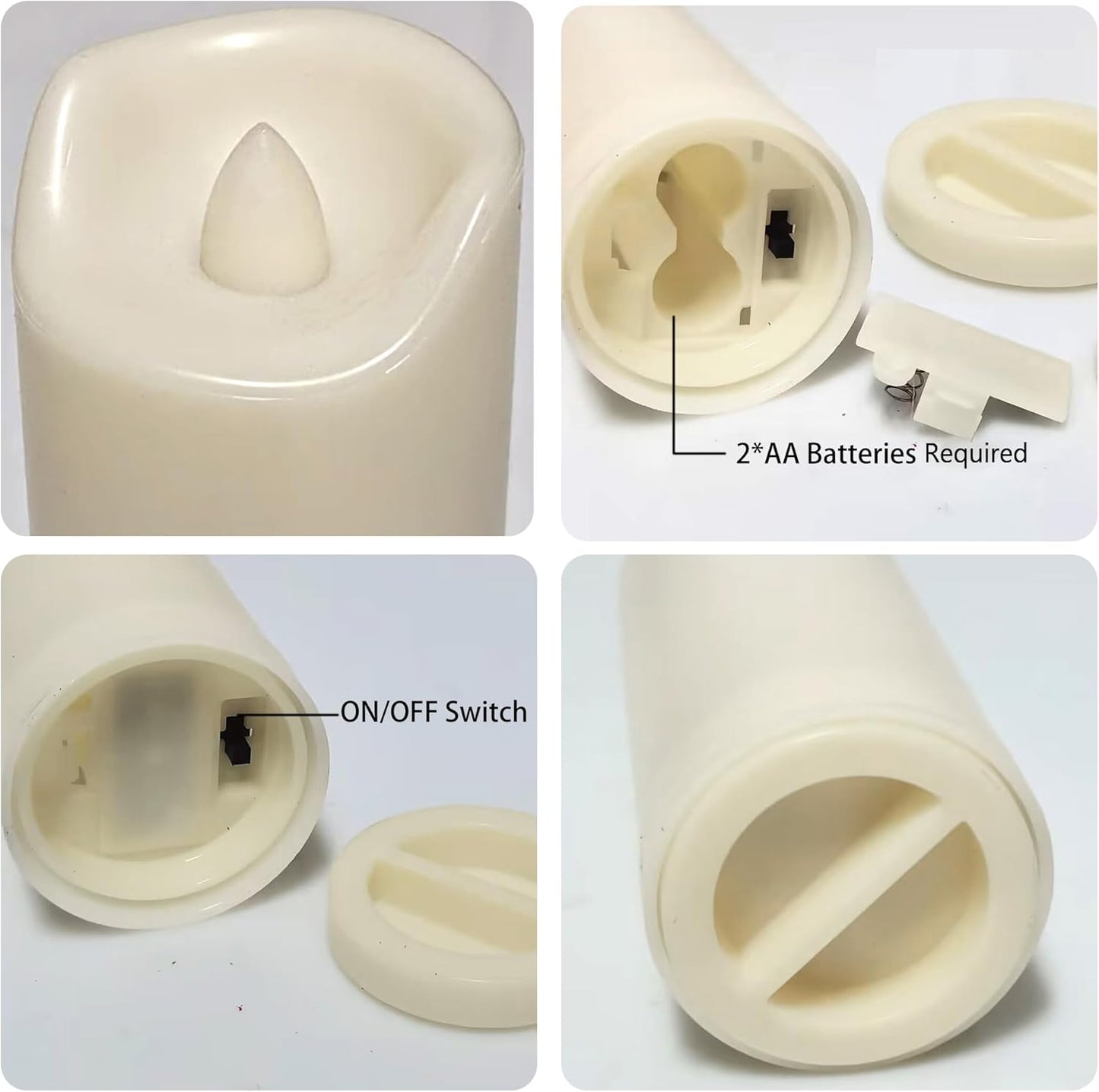 CANDLE CHOICE Waterproof Outdoor Battery Operated Flameless Candles with Auto Timer Flickering Plastic Resin Electric LED Slim Pillar Lights for Lantern Patio Garden Wedding Party Decorations 4 Pack