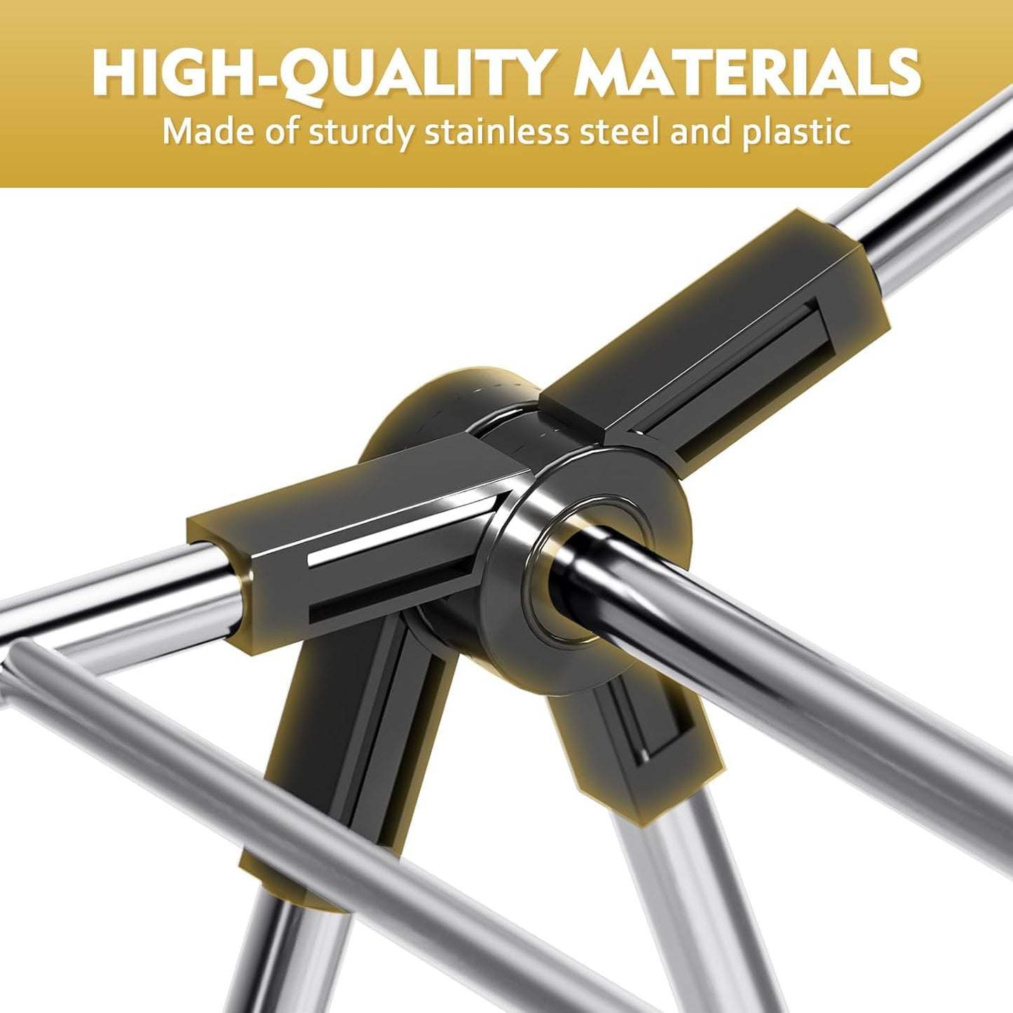 APEXCHASER Clothes Drying Rack, Drying Rack Clothing with Height-Adjustable, Foldable Gullwings Laundry Rack, Indoor Outdoor Use, No Assembly,Black