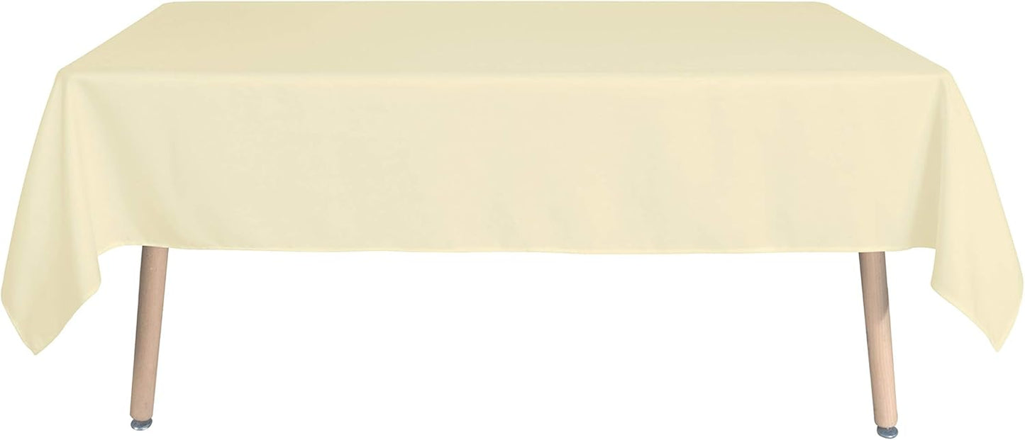 sancua Rectangle Tablecloth - 70 x 108 Inch - Stain and Wrinkle Resistant Washable Polyester Table Cloth, Decorative Fabric Table Cover for Dining Tables, Buffet Parties and Camping, Beige