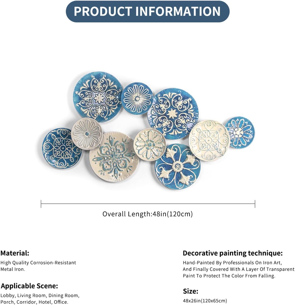 Large Metal Wall Decor 3D Stacked Wall Art Decor Metal Wall Art Hanging Sculptures for Living Room Home Office Kitchen Bedroom Decoration