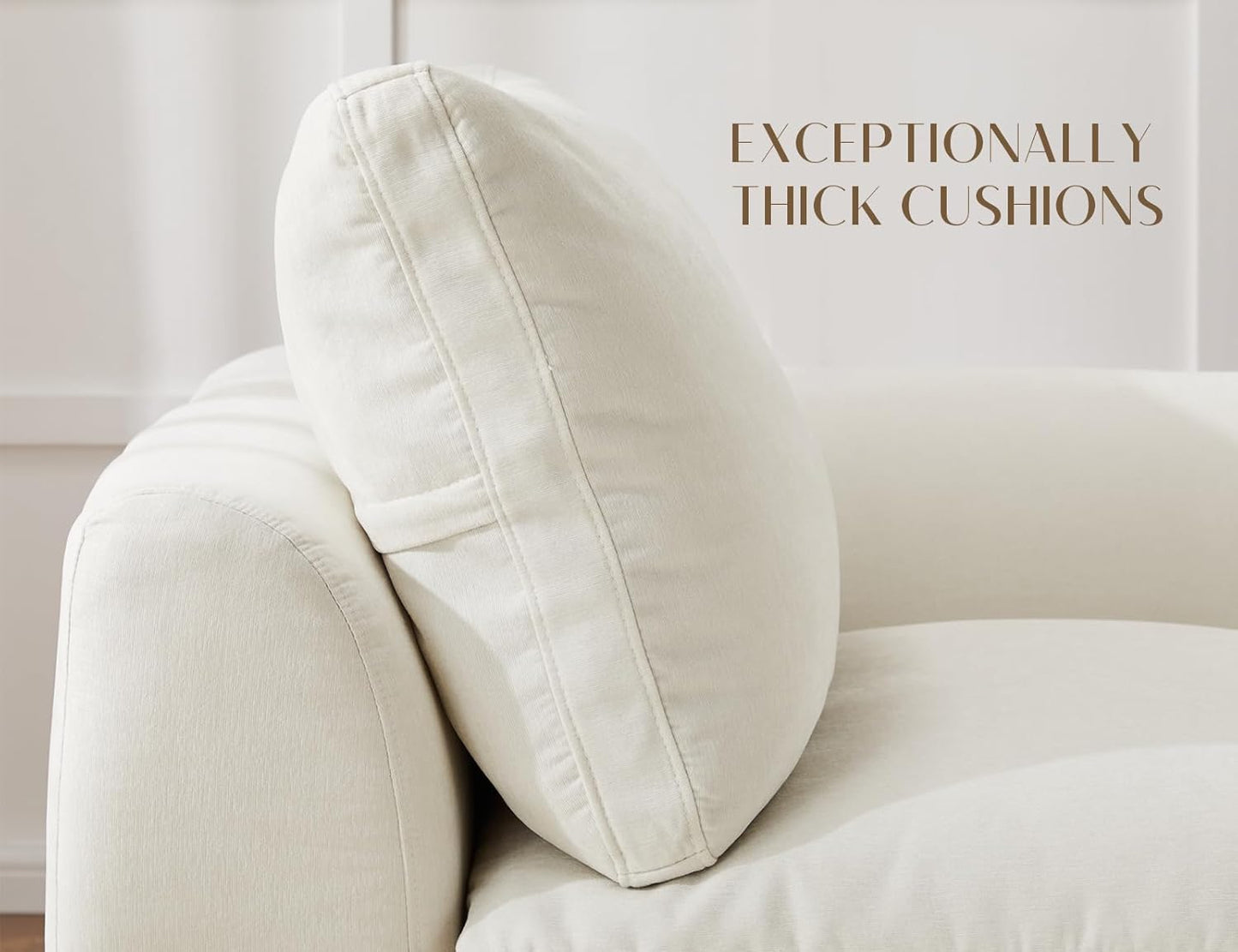 78.9" Loveseat Sofa, Cloud Boneless Couches for Living Room, Modern Modular Sectional Sofa, Oversized, Warm White