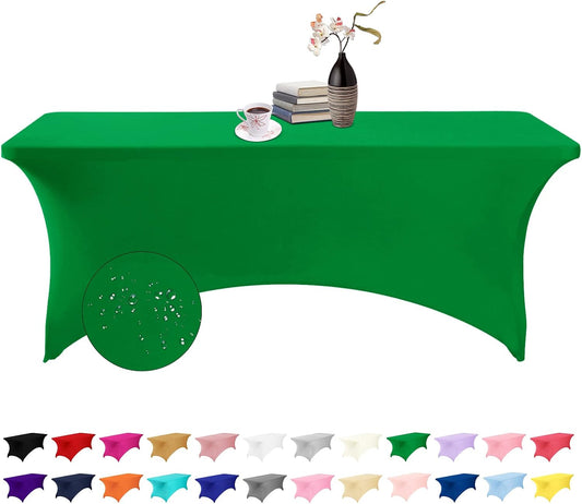 Spandex 6ft Waterproof Table Cover for Party,Wedding, Banquet, and Events(Emerald)
