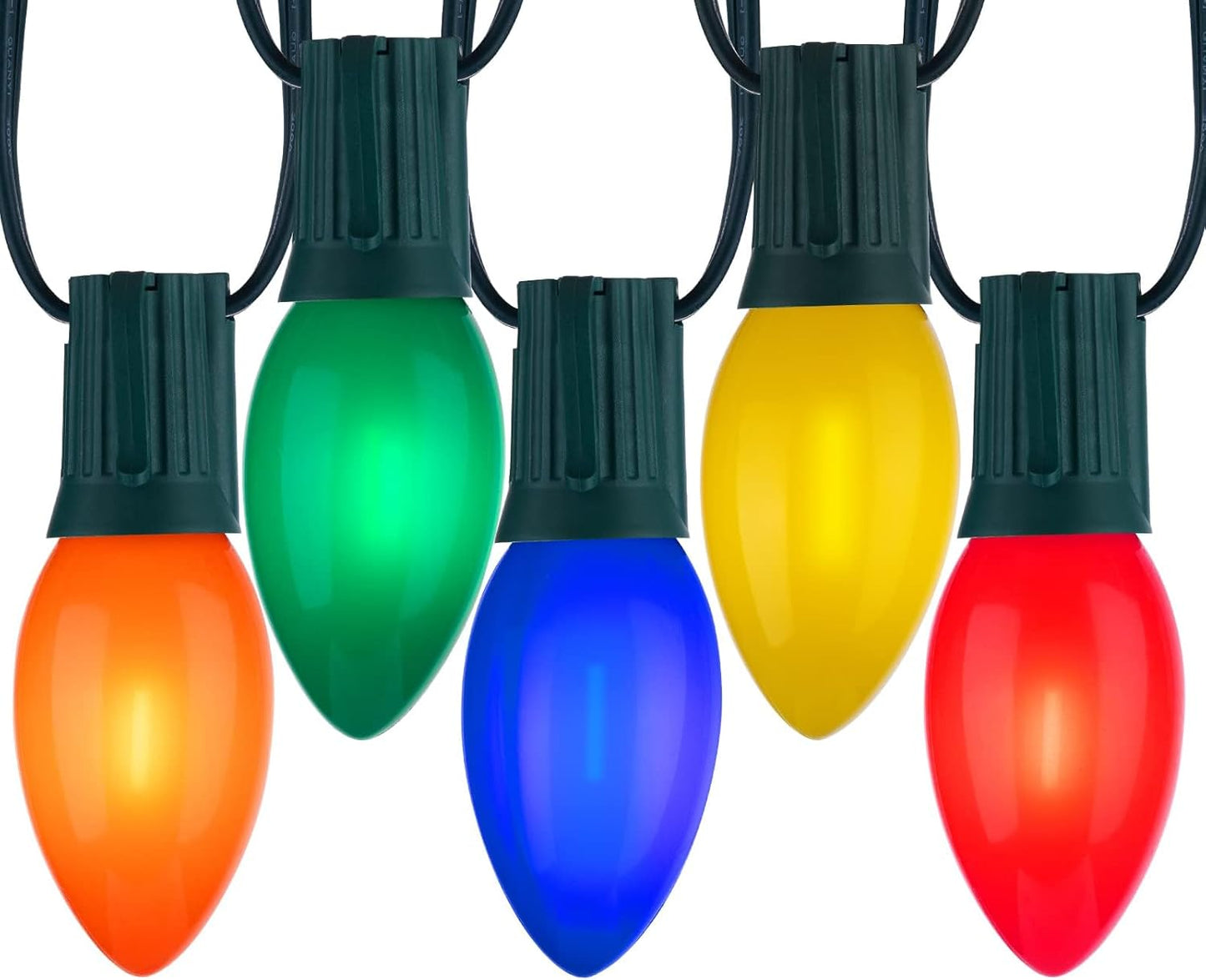 C9 LED Christmas Lights Outdoor, 200 Feet C9 String Light with 200 Shatterproof Matte Bulbs, Connectable Waterproof Christmas Tree Lights for Holiday Roofline Backyard Garden Decor, Multicolor