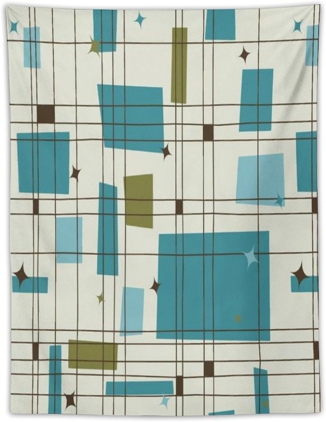 ICMOLYYENLO Boho Medieval Cat Tapestry, Abstract Atomic Starburst Geometric Aesthetic Art Wall Hanging For Bedroom Living Room Dormitory 40x60 Inches