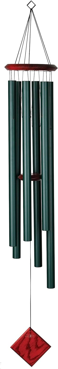 Woodstock Chimes Neptune Wind Chime for Outside 54" Large Evergreen, Deep Tone Sound for Outdoor Garden, Patio, Porch Decor, Encore Collection DCE54