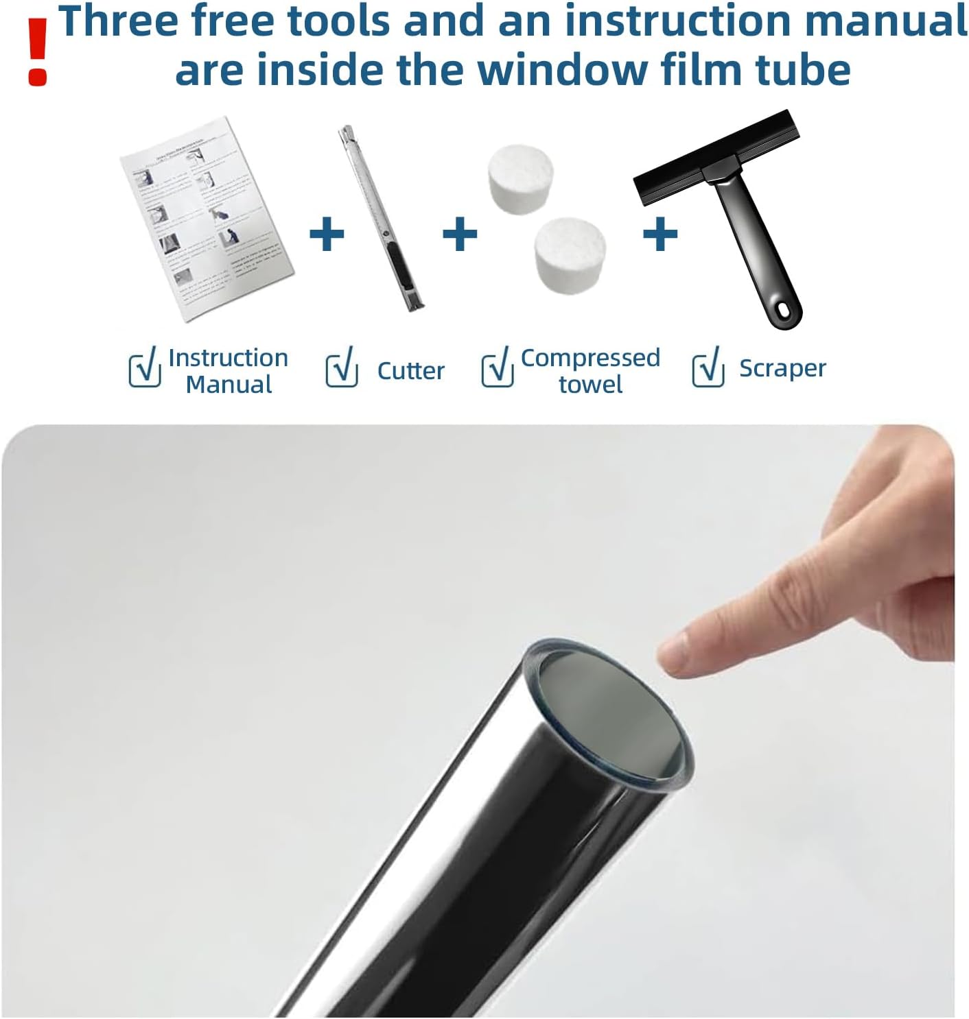 DUOFIRE One Way Window Film Privacy See Out Not in Heat Blocker Window Tint Reflective Mirror Windows Tinting Film for Home Static Cling Anti-UV Sun Blocking Windows Covering（Black, 45.2x78.7in）