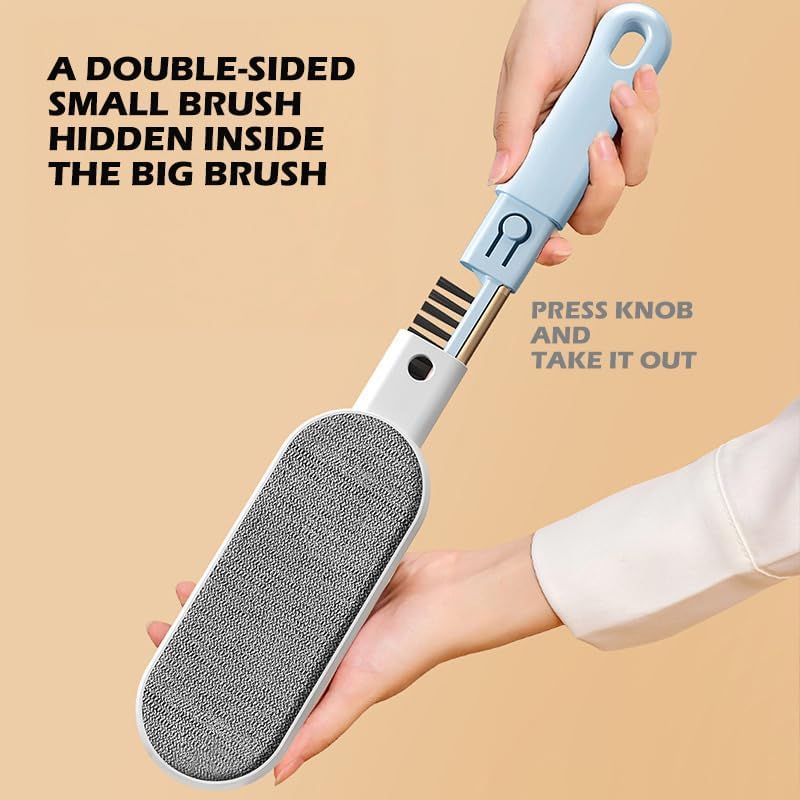 Multi-Functions Travel Lint Remover, Pet Hair Remover, Fur Remover for Dogs & Cats, Efficient Hair Collector,Pet Hairs Brush,Magic Fur Brush D (Blue)