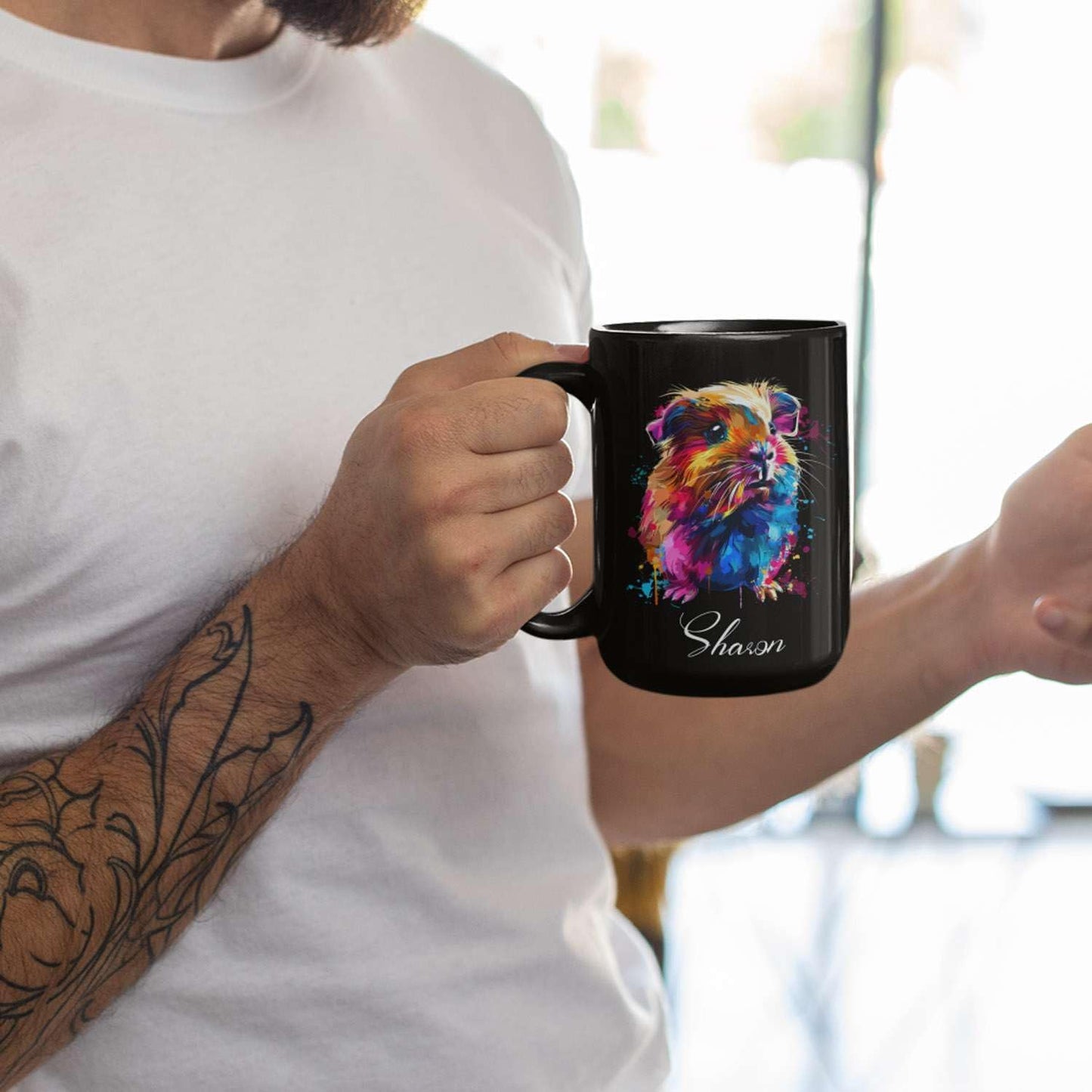 Personalized Customized Colorful Guinea Pig Coffee Cup, Animal Mug For Guinea Pig Lover, 11oz & 15oz Ceramic Mug - Gift For Birthday, Christmas