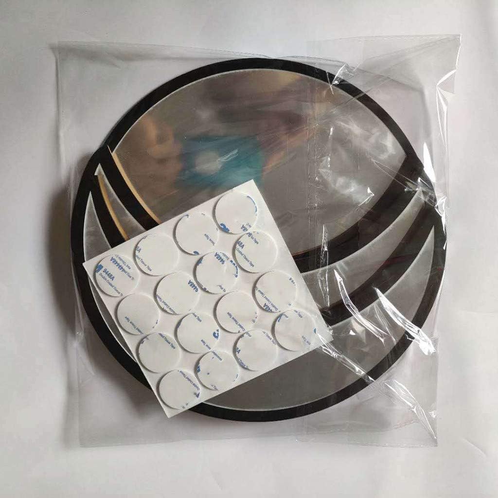 5 pcs Scandinavian Natural Decor Acrylic Moonphase Mirrors Interior Design Wooden Moon Phase Mirror Bohemian Wall Decoration for Home Living Room Bedroom Decor - No Need to Punch (Black)