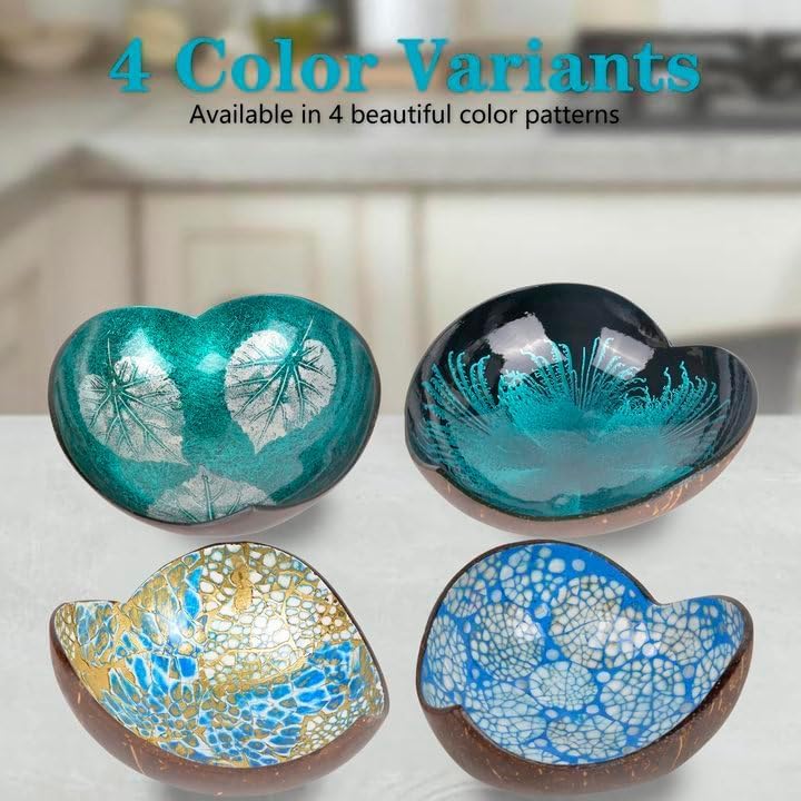 Coconut Bowls Decorative Candy Dish - Heart Acai Bowl, Natural Wooden Candy Dish, Key Bowl Holder for Entryway Table, Yogurt Smoothie Nuts Dessert Container, Rice Fruits Dry Snack Storage Shell Bowls