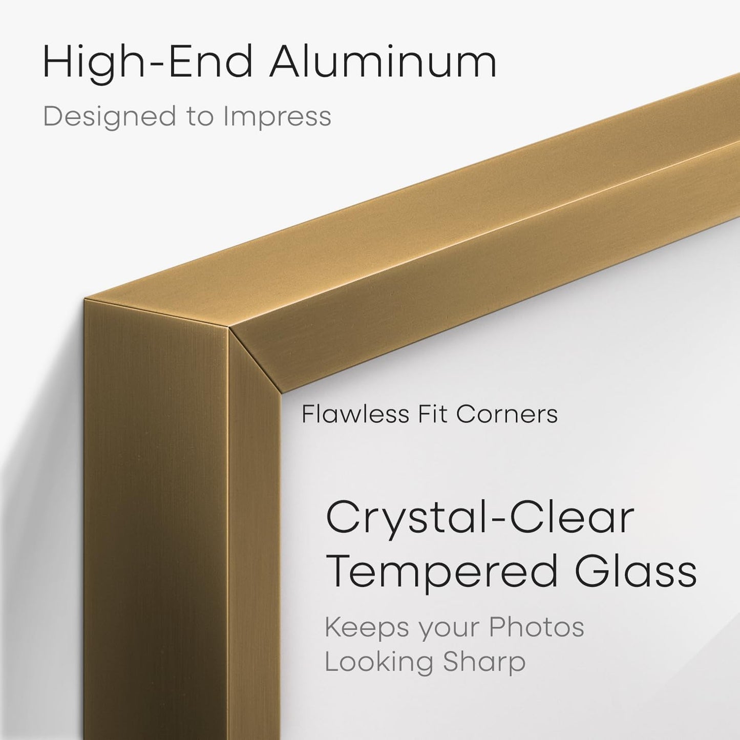 Homeforia 5x7 Picture Frame Bronze, High End Metal 5 x 7 Brass Frames with Mat 4 x 6 for Art, 5x7 Desk Frame Matted to 4x6 inch Photo, 5 by 7 Wall or Tabletop Frame, Tempered Glass, Wall Kit, Set of 1