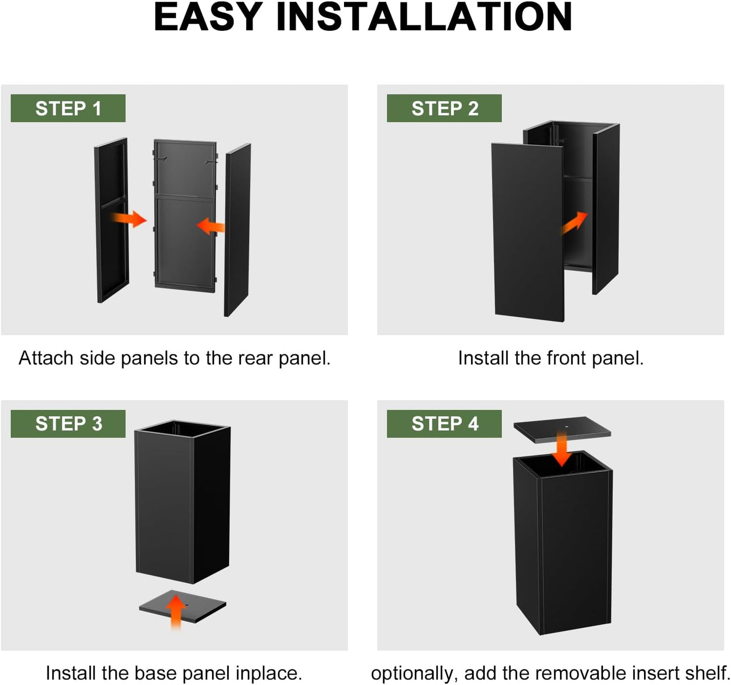Metal Planter Box, Planter Boxes Outdoor Heavy Duty Metal Garden Planter Spliced Flower Pot with Partitions, All-Weather Use with Drainage Holes for Patio/Porch-30 x 14" x 14"