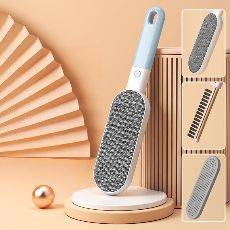 Multi-Functions Travel Lint Remover, Pet Hair Remover, Fur Remover for Dogs & Cats, Efficient Hair Collector,Pet Hairs Brush,Magic Fur Brush D (Blue)