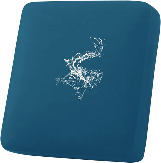 hyha Waterproof Couch Cushion Covers, Stretch Sofa Couch Seat Slipcover for Dog Washable, Non-Slip Waterproof Outdoor Cushion Covers for Patio Furniture Replacement (1 Piece for Small, Deep Teal)