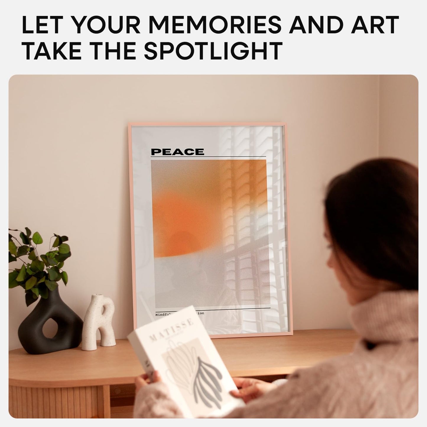 Homeforia 18x24 Frame Rose Gold, High End Metal 18x24 Poster Frames with Mat 16x20 inch Photo, 18 x 24 Rose Gold Picture Frame Matted to 16 by 20 Print, 24x18 Frame, Tempered Glass, Wall Kit, Set of 1