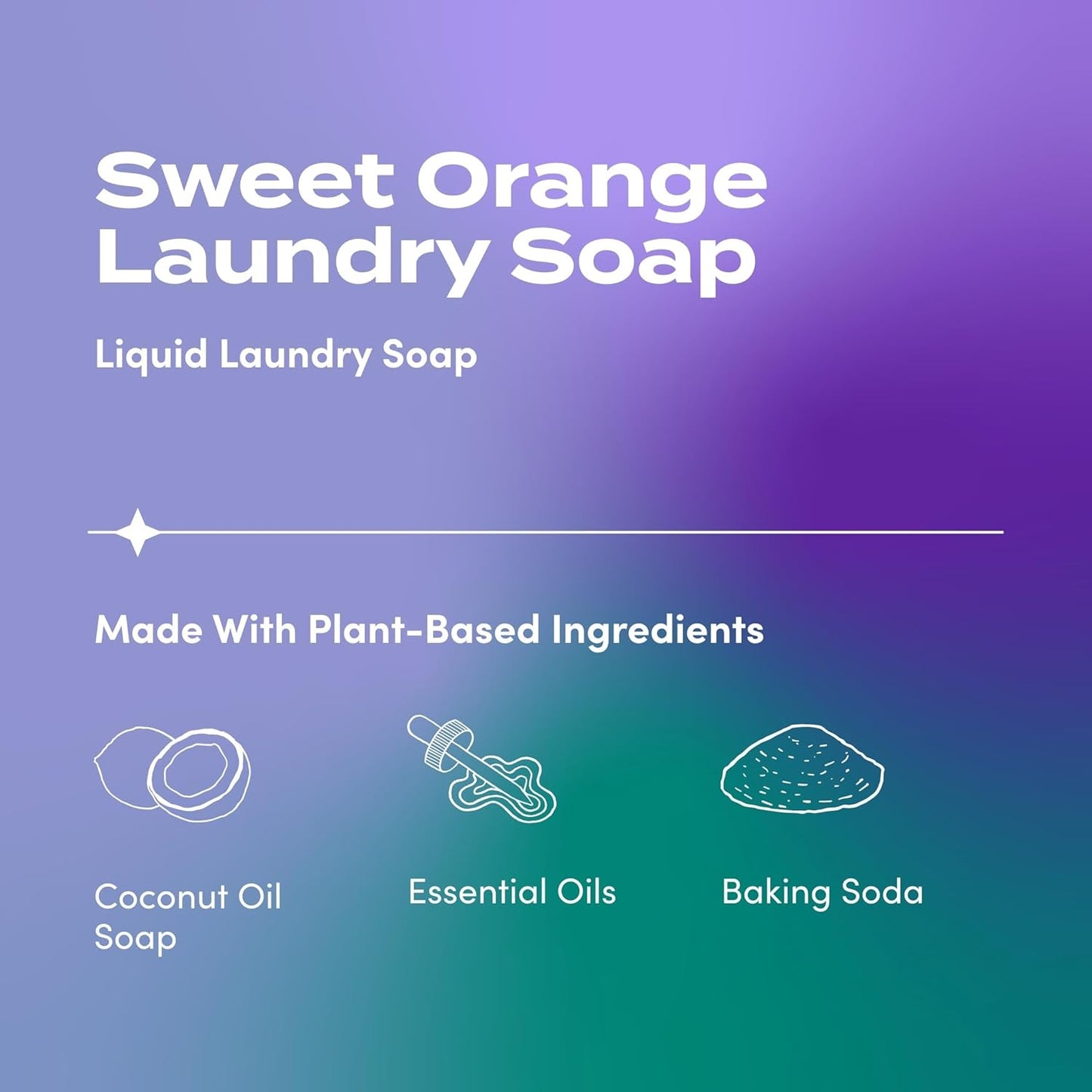 Indigo Wild Zum Clean Laundry Soap - Plant-Based Liquid Laundry Soap - Contains Baking Soda, Essential Oils & Saponified Coconut Oil - Sweet Orange Scent - 64 fl oz