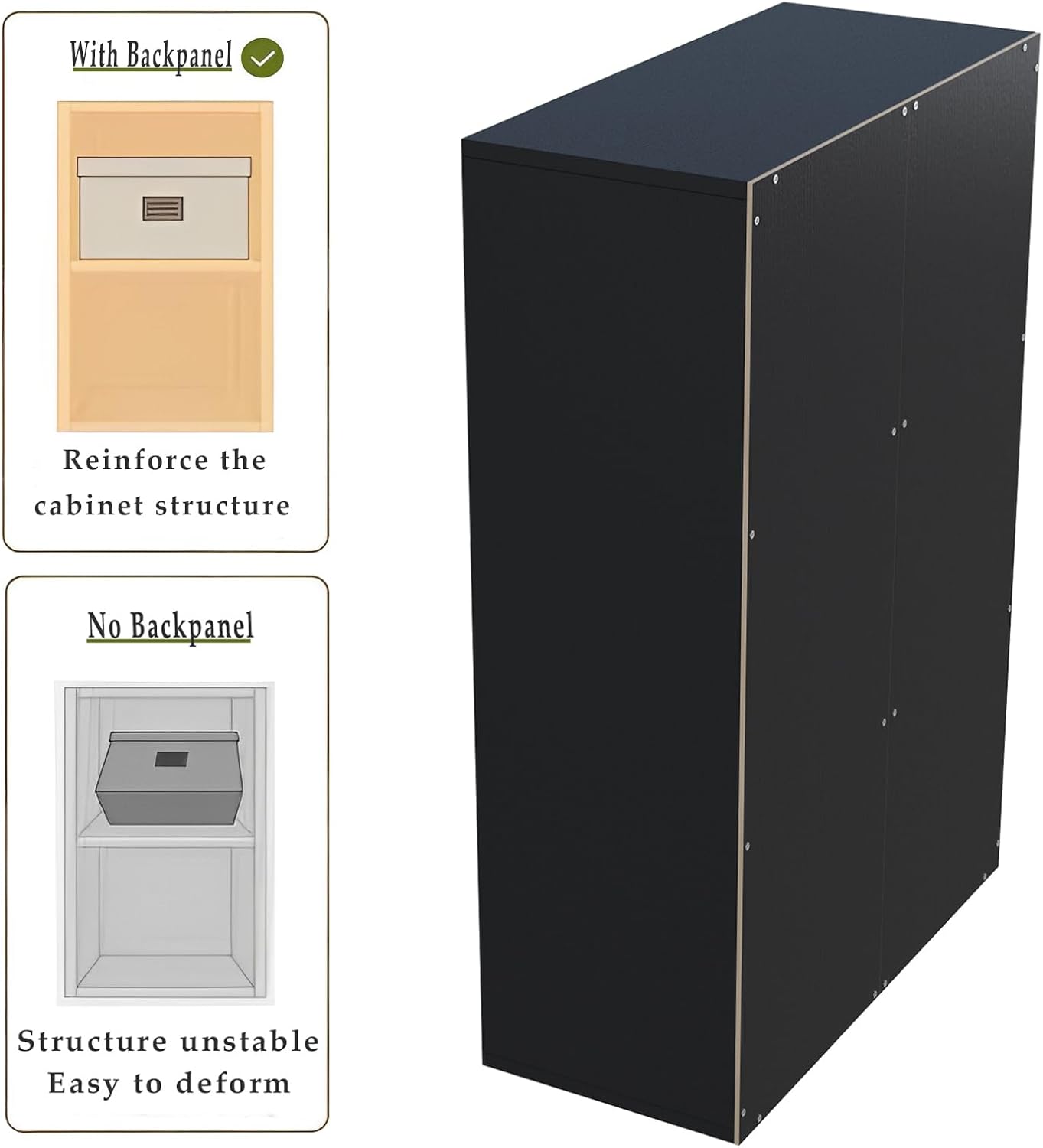 6-Cube Storage Shelf Bookcase - Wooden 3-Tier Floor Standing Open Bookshelf for Home and Office, Display Cabinet, Black