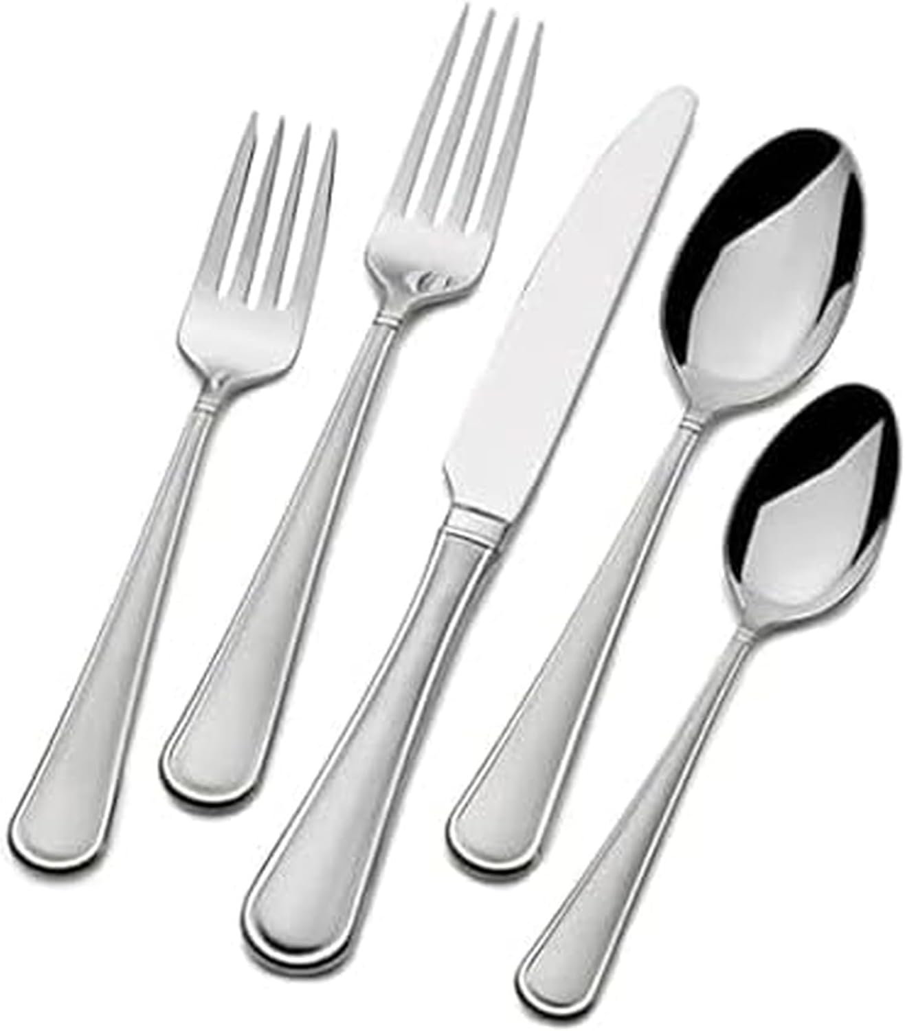 Mikasa, Virtuoso Frost Flatware Service for 12, 65 Piece Set, 18/10 Stainless Steel, Silverware Set with Serving Utensils