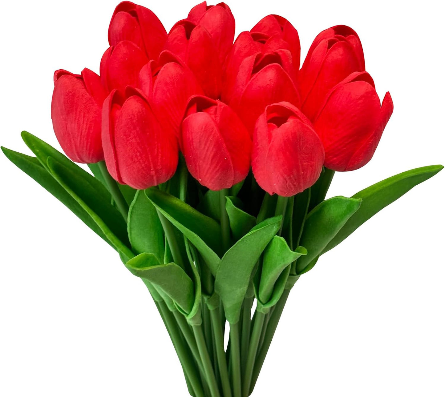 Artificial Tulips Flowers 15Pcs Faux PU Tulip Real Touch Tulip Fake Flowers Bouquets Arrangements for Mother's Day Easter Spring Flowers Gifts Home Table Décor