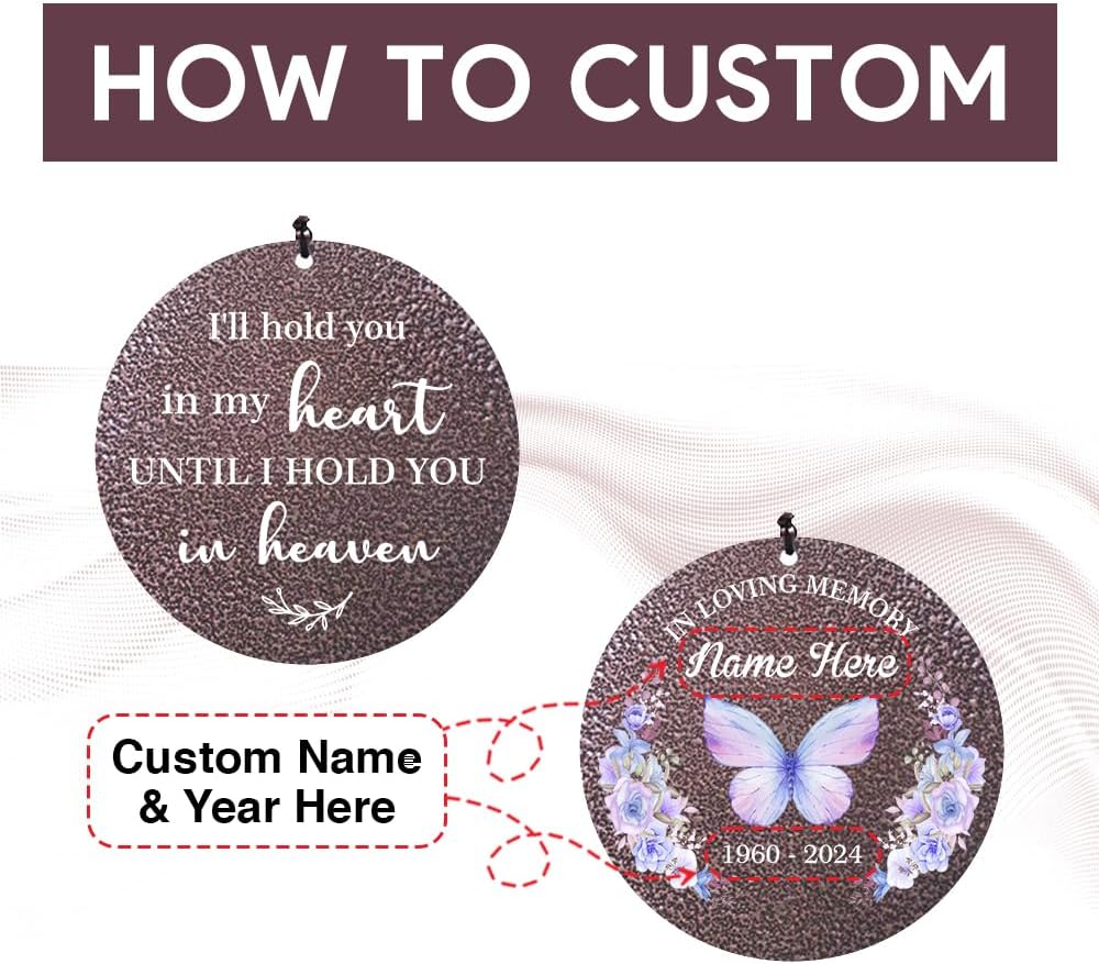 Sympathy Wind Chimes, Personalized Butterflies Wind Chimes for Loss of Loved Dad/Mom, Memorial Sympathy Gifts for Funeral, in Loving Memory of Husband/Wife