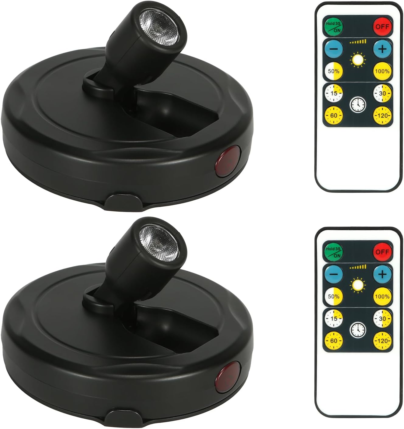 Cordless Spotlight Battery Operated, Indoor Plant Light, LED Display Puck Lights, Dimmable Accent Lighting with Remote, Uplight for Picture Tree Painting Gallery Dartboard Art Photo