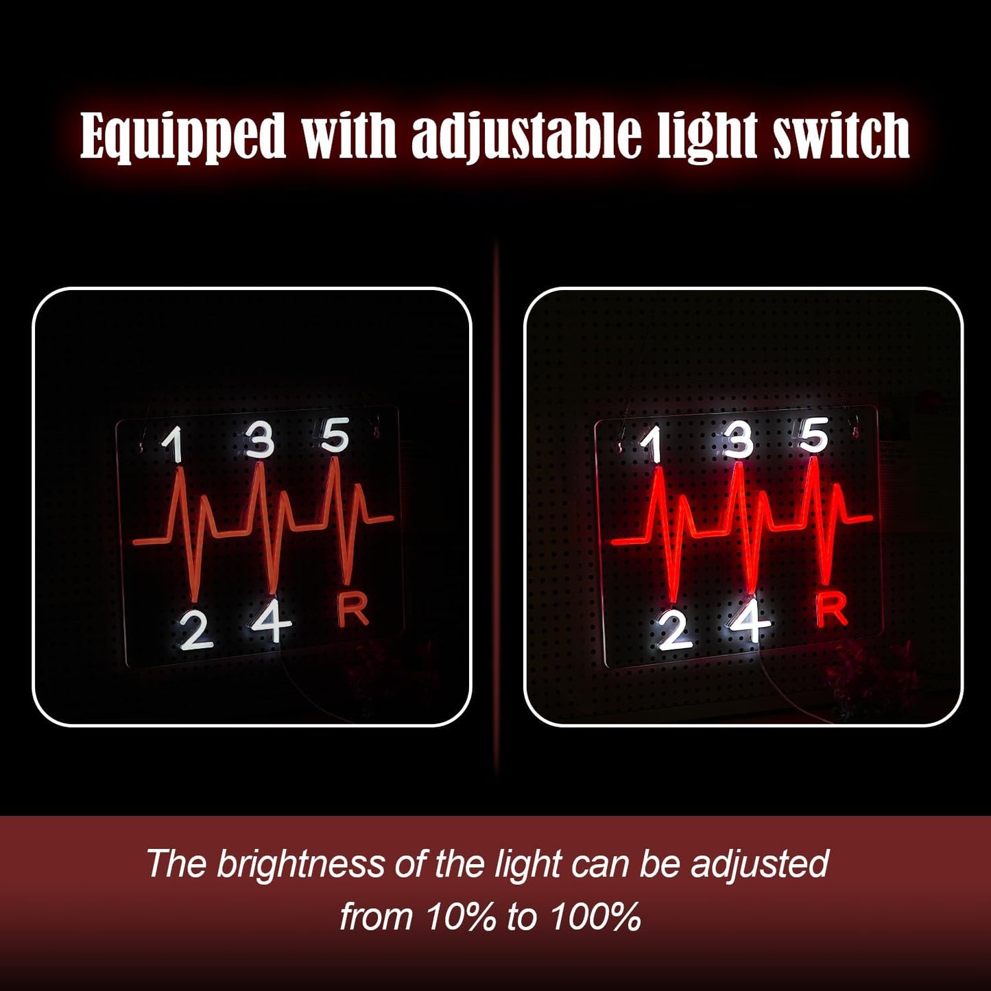 Shift Neon Sign for Wall Decor LED Manual Gearbox Neon Light Dimmable USB Car Gearbox Light Up Sign for Garage Parking lot Car Club Gifts for Father Husband Car Lovers(15.7 * 11.8In)