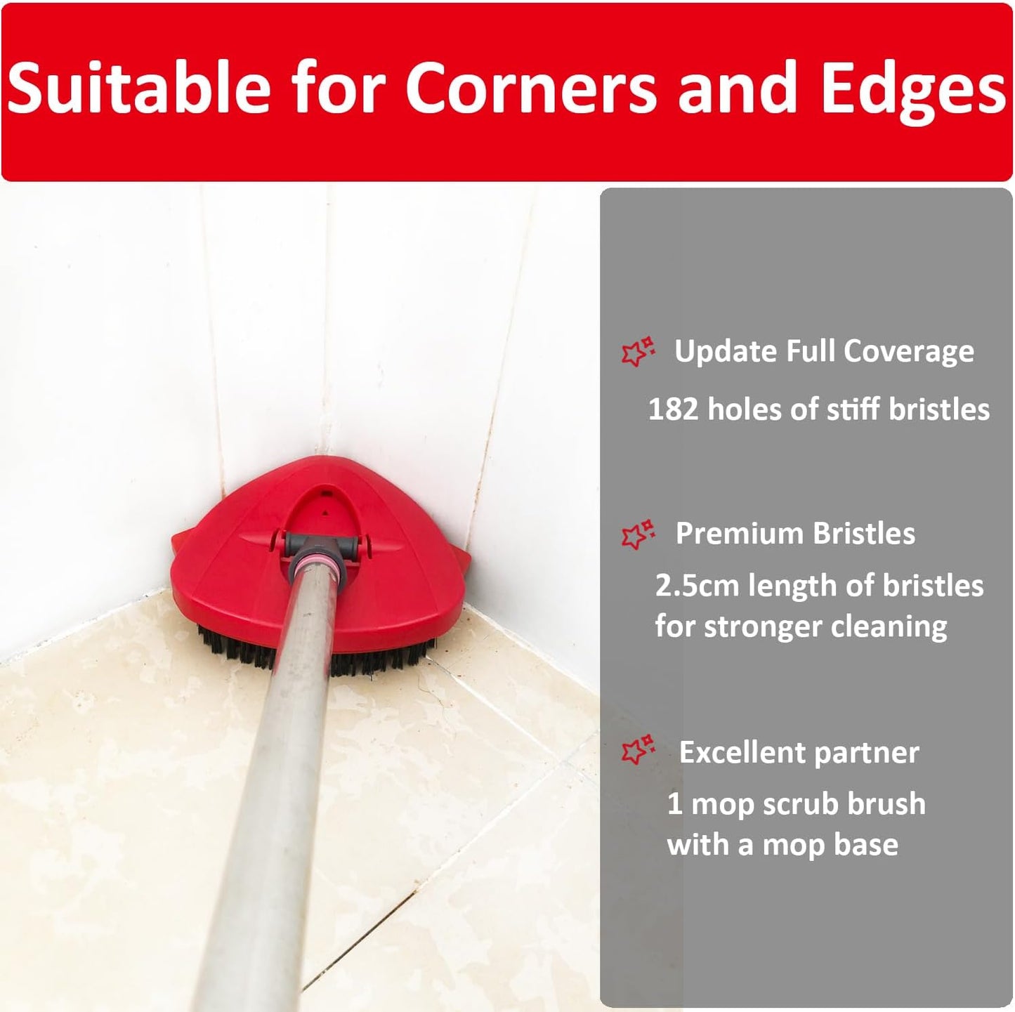 Spin Mop Scrub Brush Head Compatible with OCedar EasyWring 1 Tank System, Mop Scrubber Attachment, Upgraded Stiff Bristle Scrubbing Mop for Floor Cleaning