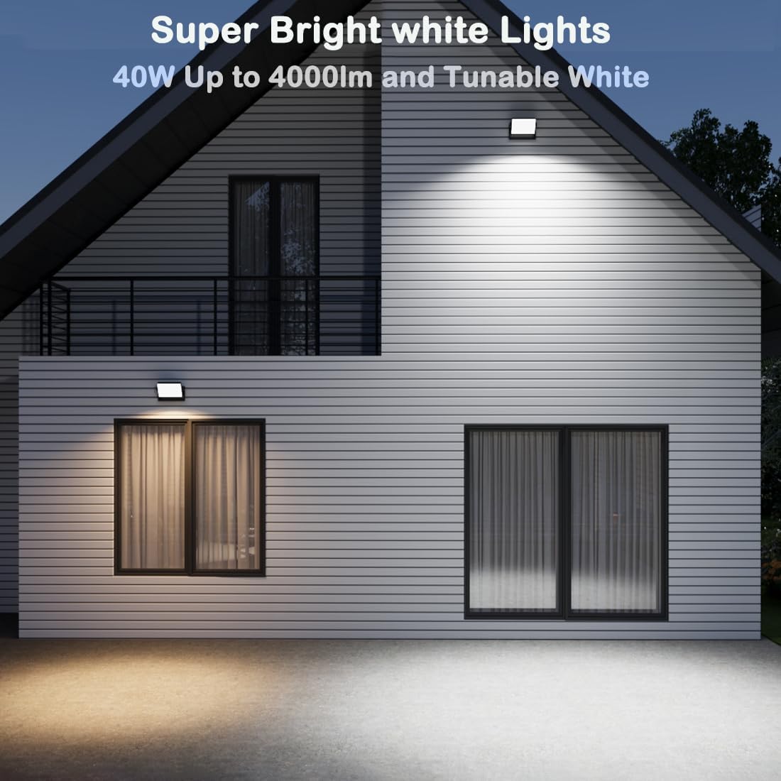 3CCT LED Outdoor Wall Lights, 4800LM, 360° Adjustable, 3 Color Modes, IP66 Waterproof, Security Wall Pack Flood Lights for Garage, Porch, Patio, Black