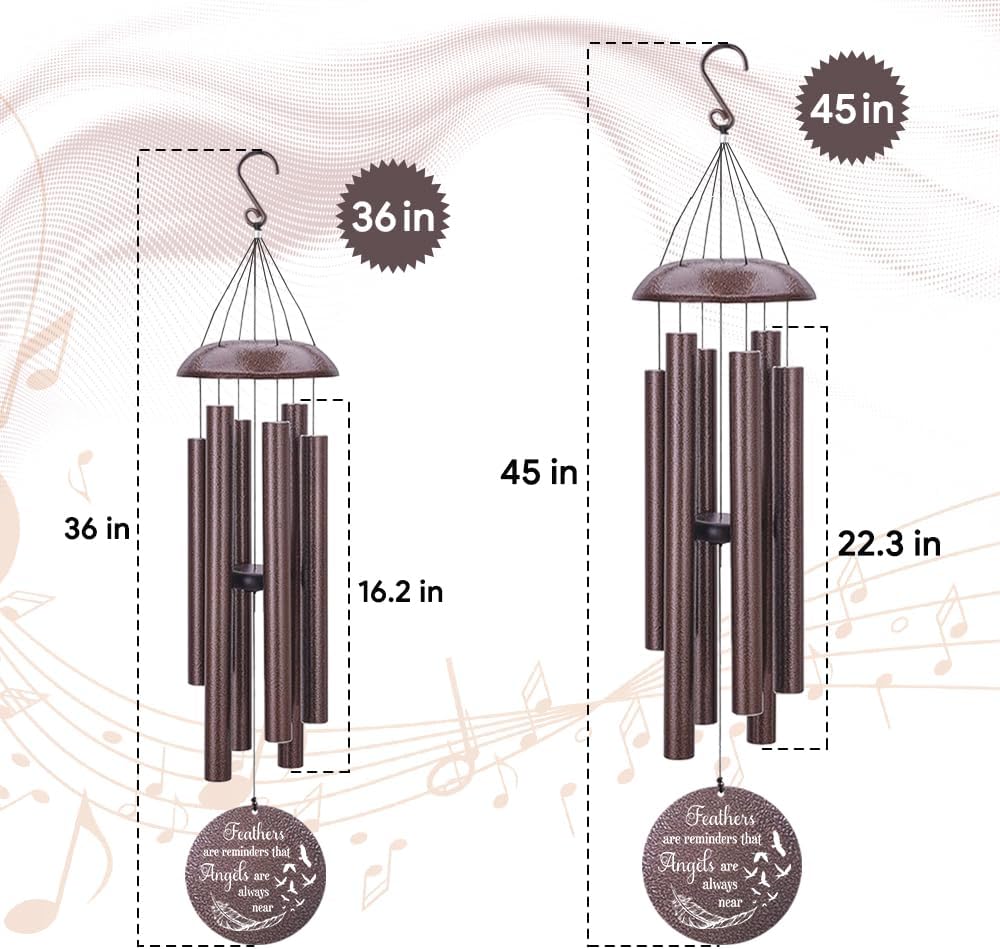Personalized Wind Chimes for Loss of Loved One, Bereavement & in Memory Wind Chimes, Sympathy Gifts in Memory of Father, Mother, or a Loved One