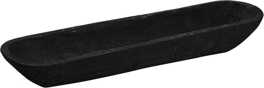 Creative Co-Op Decorative Paulownia Wood Bowl, Black