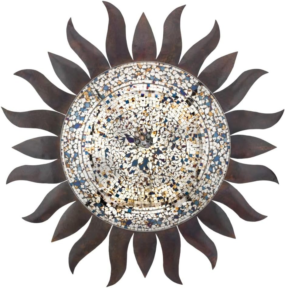 Regal Art & Gift Dazzle Large Metal Sun Wall Decor - 36 Inch | Indoor Outdoor Rust-Resistant Sunburst Sculpture | Eye-Catching Metal Sun Wall Art Accent for Patio, Garden, Living Room