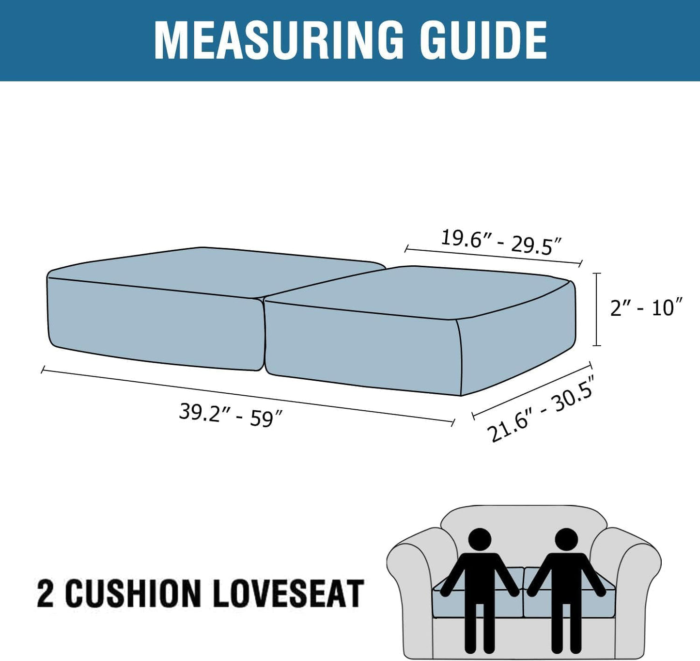 H.VERSAILTEX Velvet Stretch Couch Cushion Cover Plush Cushion Slipcover for Chair Loveseat Sofa Cushion Furniture Protector Seat Cushion Sofa Cover (2 Piece Medium Sofa Cushion Covers, Porcelain)