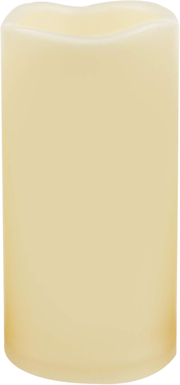 CANDLE CHOICE Waterproof Outdoor Battery Operated Flameless Pillar Candle with Timer Realistic Flickering Plastic Fake Electric LED Light for Lantern Garden Wedding Christmas Decorations 3x6 Inches