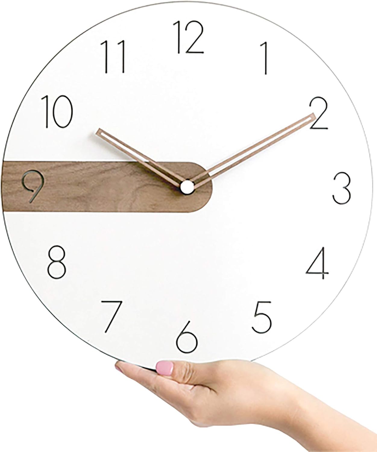 Stephanie Imports Modern Minimalist Exposed Wood Silent Wall Clock (Numerical)