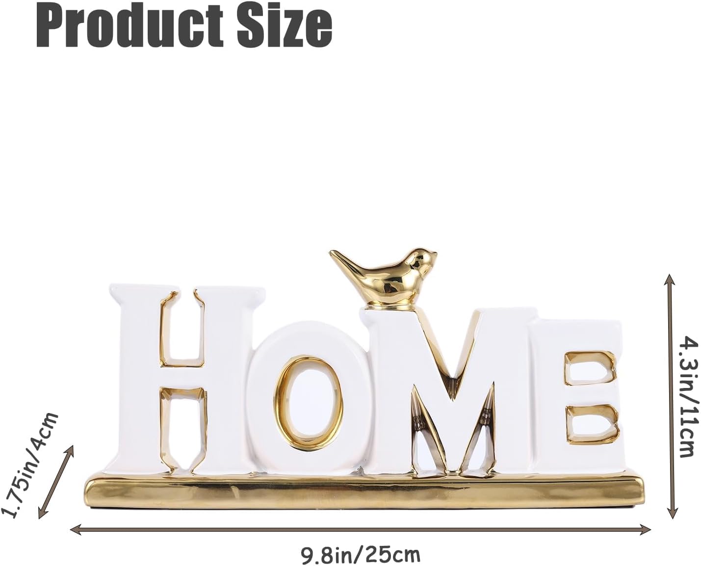 Love Sign Decoration,White and Gold Love Signs for Home Decor Statue,Modern Bird Sculpture Personalized Love Decor,Gold Style Figurine Decorative Ornaments for Living Room,Bedroom,Desktop (Home white)