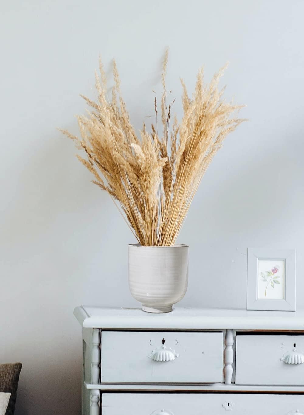 Serene Spaces Living Large Glazed Ceramic Pedestal Bowl- Centerpiece for Vintage Weddings, Events, Measures 7" Tall and 6.5" Diameter