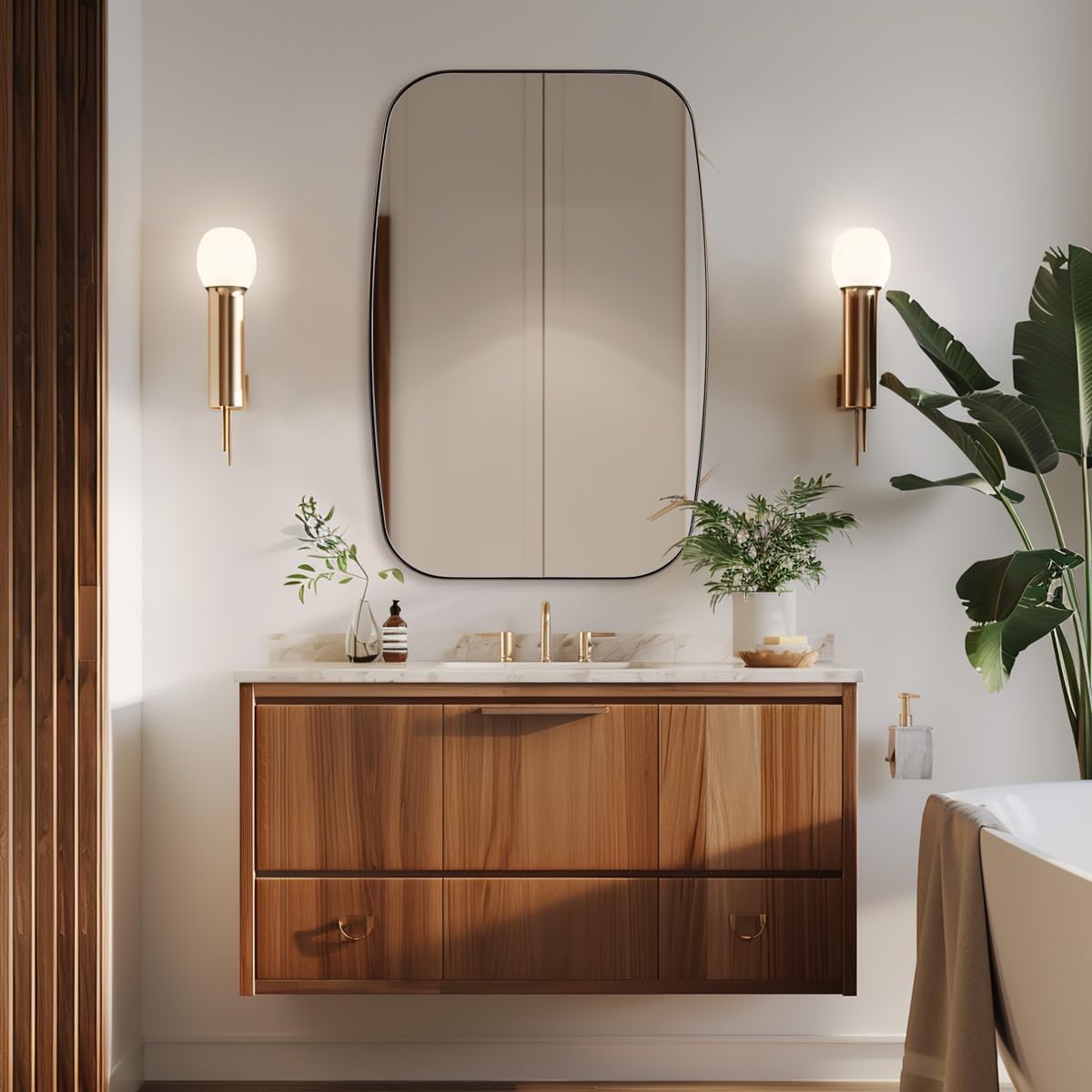 ANDY STAR Oval Mirrors for Bathroom, 20x30 Bronze Bathroom Vanity Mirror with Metal Frame, Oil Bronze Oblong Mirror for Over Sink, Modern Anti Rust Wall Mounted