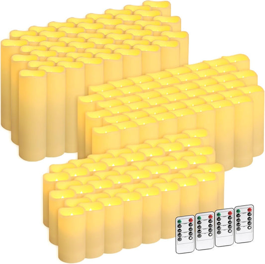 144-Pack LED Flameless Candles with Remote Control for Home and Special Occasions (Three Sizes)