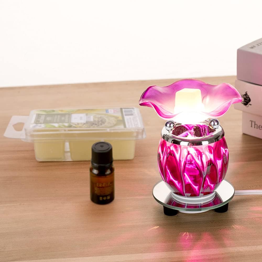 HUNANBANG 1 X Purple Tie Dye Electric Oil Warmer with a Mirrored Base