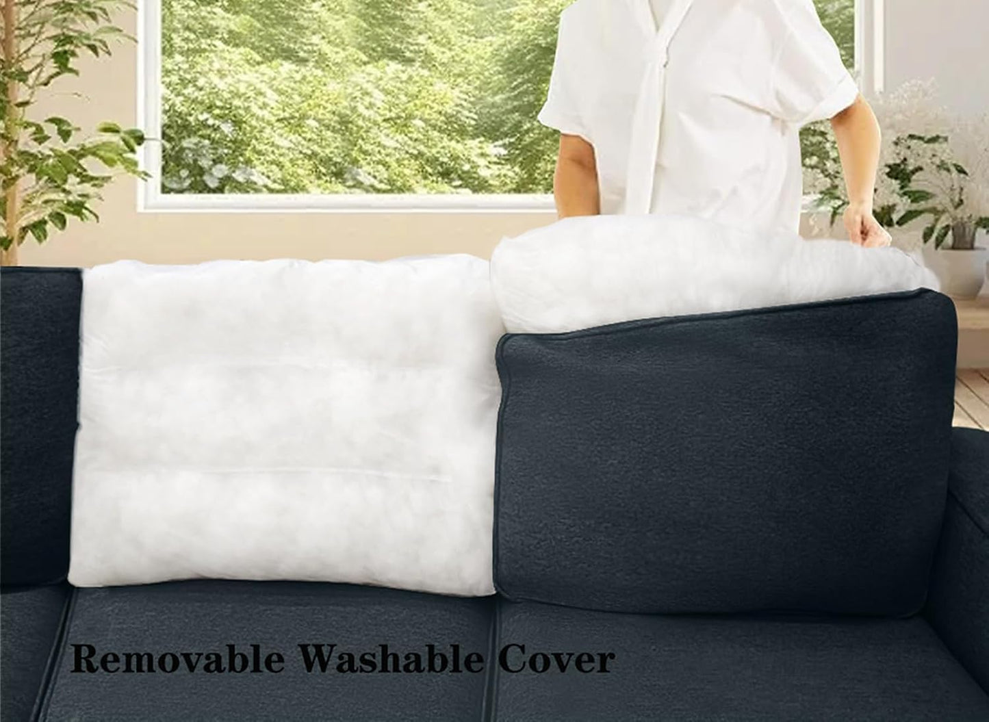 L Lengend Vansen Modular Sectional Sofa U Shaped Couch with Ottoman Modern Reversible Corner Sectional Couch for Living Room (Charcoal, U Shaped Sofa-6)