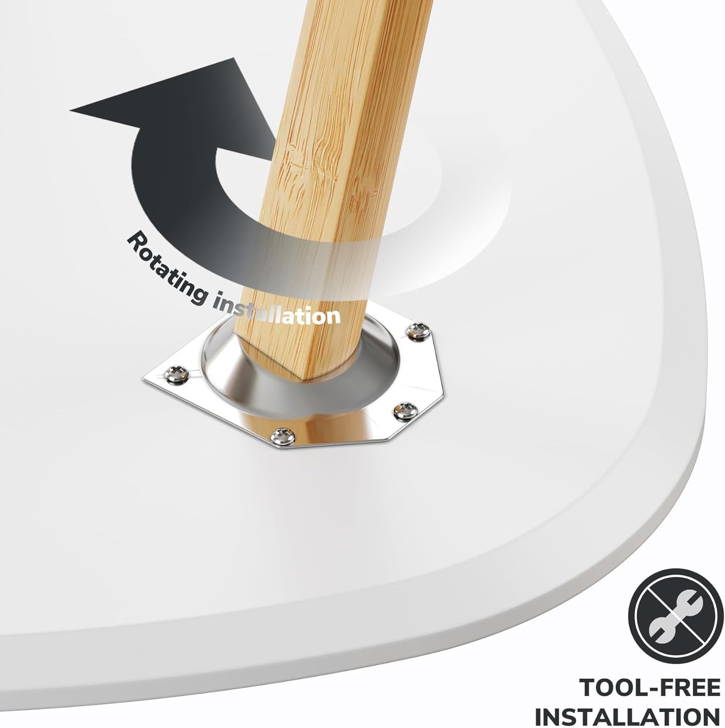 BAMEOS Bamboo Nesting Triangle End Table,Set of 2 Coffee Table Modern Minimalist Side Table for Living Room, Balcony in White